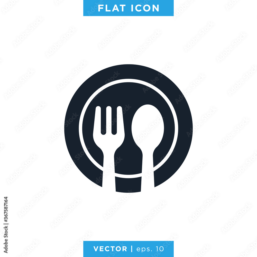 Spoon and Fork Icon Vector Logo Design Template. Spoon and Fork Icon Vector Logo Design Template.