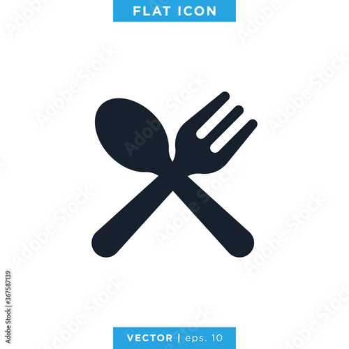Spoon and Fork Icon Vector Logo Design Template.