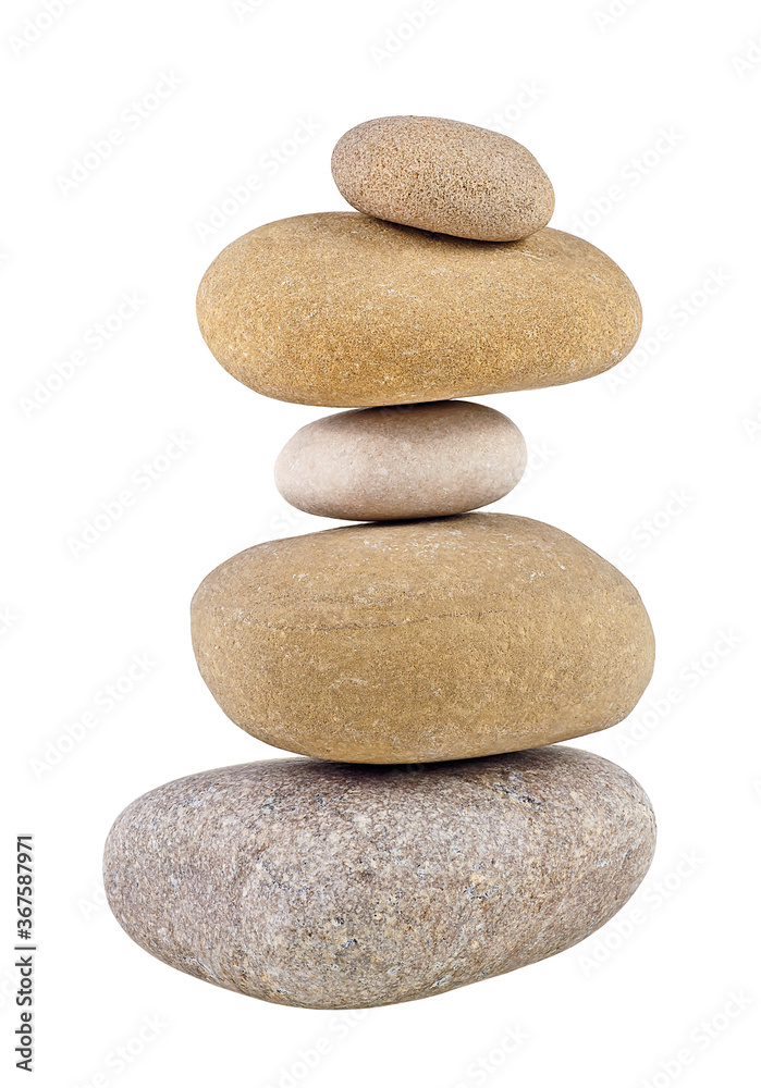 Pyramid of the stones isolated on a white background Pyramid of the stones isolated on a white background