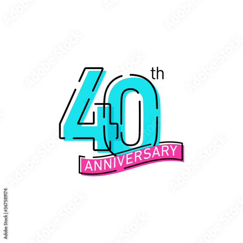 40 Years Anniversary Celebration Icon Vector Logo Design Template
