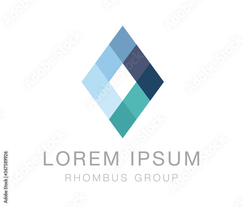 Rhombus modern logo design vector. Rhombus shape design logo. 