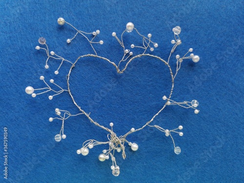 heart on a blue background