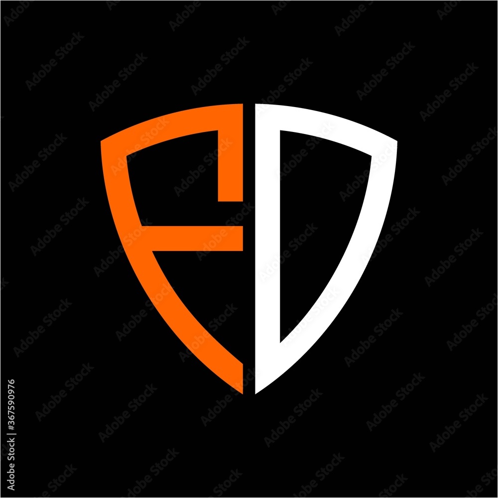 F O initials white orange shield with black background F O initials white orange shield with black background