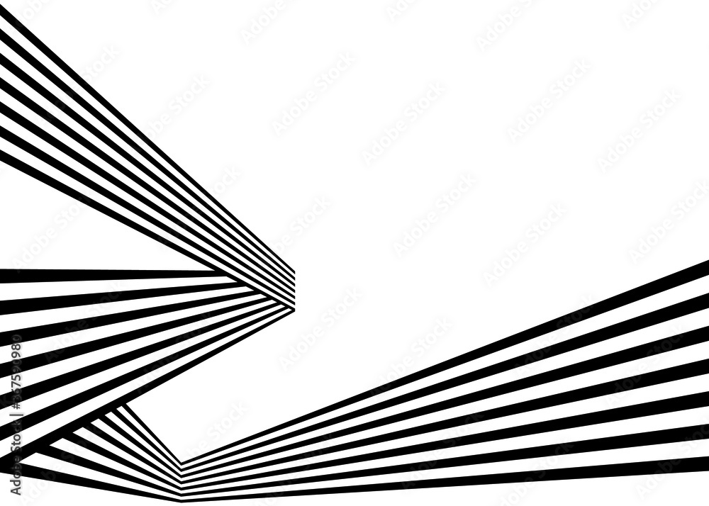 Modern black and white vector pattern of broken parallel black lines on a white background. Trendy universal vector background