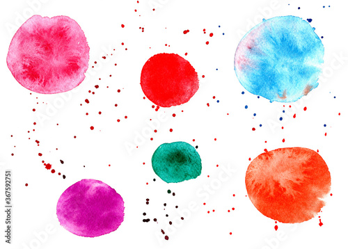 Watercolor background set of circles