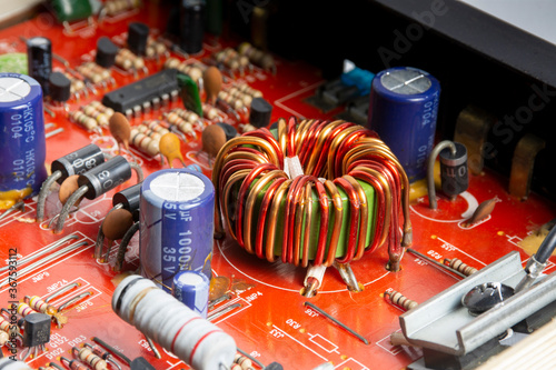 Принти на полотні Electromagnetic coil on electronic circuit board