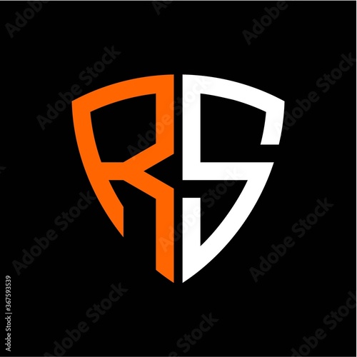 Free Download  initials white orange shield with black background A B C D E F G H I J K L M N O P I R S T U V W X Y Z - GFXLoad