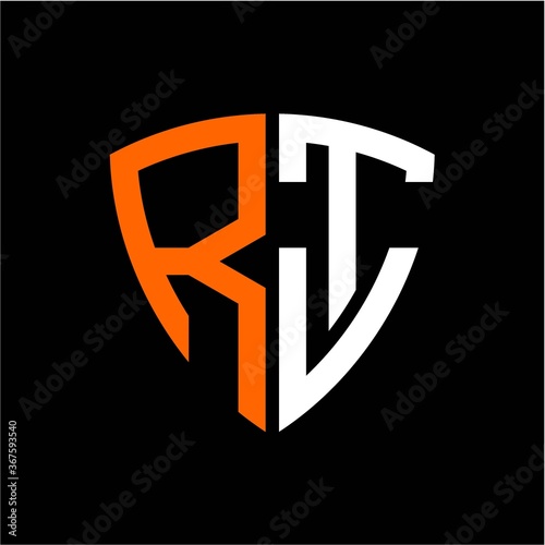 Free Download  initials white orange shield with black background A B C D E F G H I J K L M N O P I R S T U V W X Y Z - GFXLoad