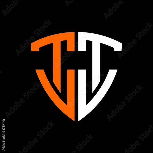 Free Download  initials white orange shield with black background A B C D E F G H I J K L M N O P I R S T U V W X Y Z - GFXLoad