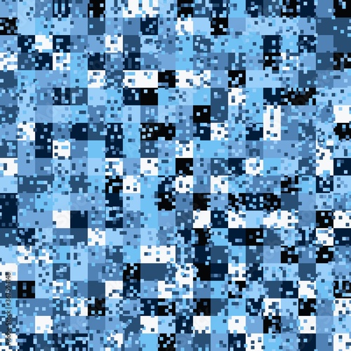Seamless urban camouflage pattern. The pixel pattern in the foreground © Andrew