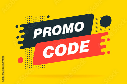 Promo code, coupon code. Flat vector set design illustration on white background