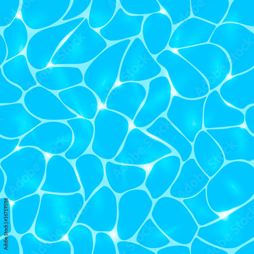 Shimmering water surface in pool. Seamless sea texture