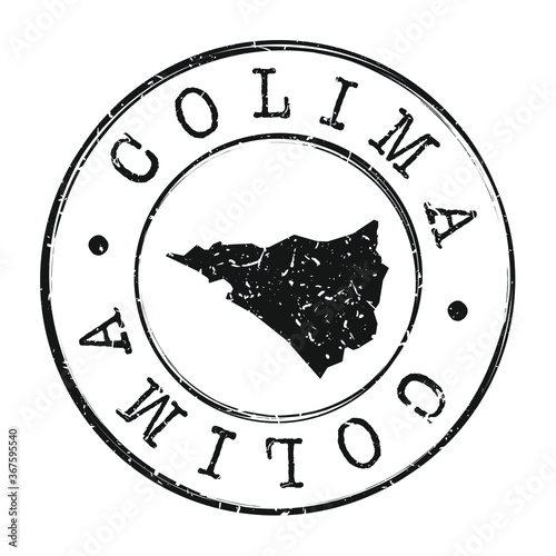 Colima, Mexico Map Postmark. A Silhouette Postal Passport. Stamp Round Vector Icon. Vintage Postage Designs.