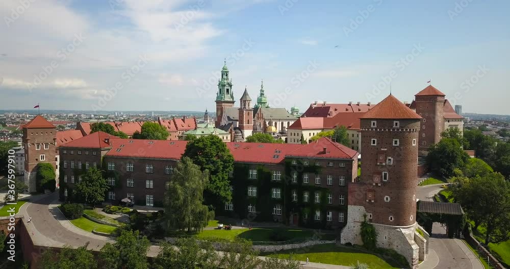 Wawel Hill in Krakow. Aerial shot Wawel Hill in Krakow. Aerial shot
