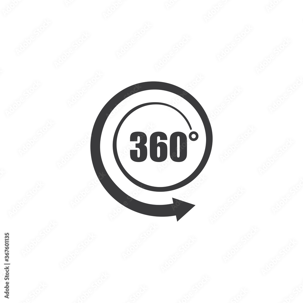 Angle 360 degrees sign icon Angle 360 degrees sign icon