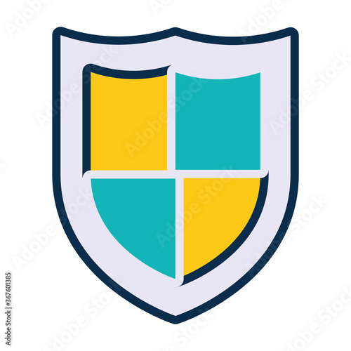 checked shield icon, line and fill style