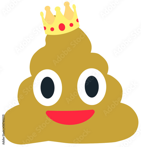 Shit or turd wearing crown emoji vector