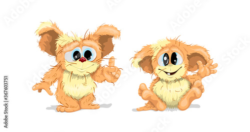 Vector illustration of a cute fuzzy in cartoon style.