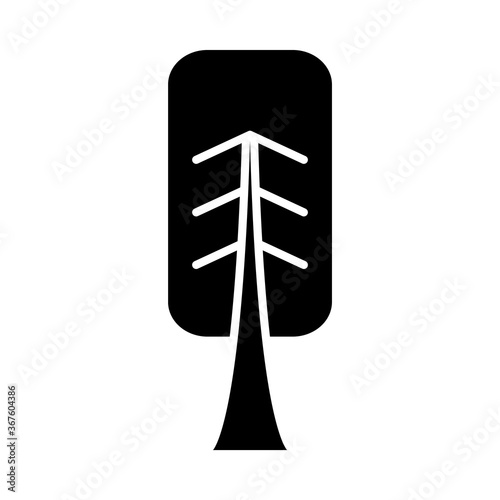 square shaped tree silhouette style icon vector design