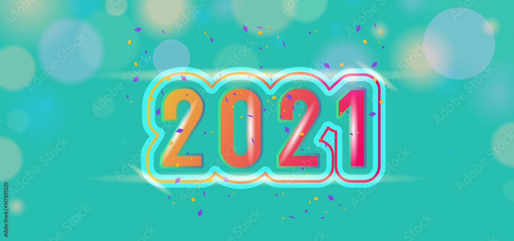 Beautiful 2021 banner and greeting card design background vector