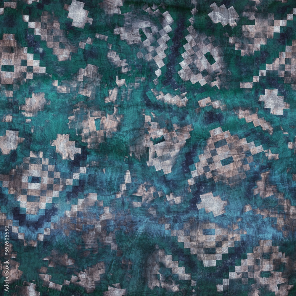 Seamless blue texture grungy repeat pattern swatch. Highly textured and incredibly intricate turquoise, indigo, and cream mixed media design. Bleeding ink pigment. Realistic wrinkled fabric grain tile Seamless blue texture grungy repeat pattern swatch. Highly textured and incredibly intricate turquoise, indigo, and cream mixed media design. Bleeding ink pigment. Realistic wrinkled fabric grain tile