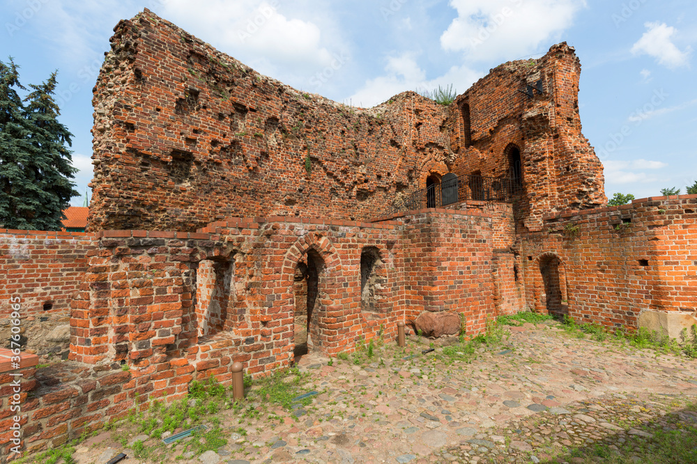 Ruins of the gothic Teutonic 13th century Torun Castle, Torun, Poland