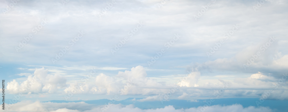 Beautiful blue sky with white fluffy clouds. Beautiful blue sky with white fluffy clouds.