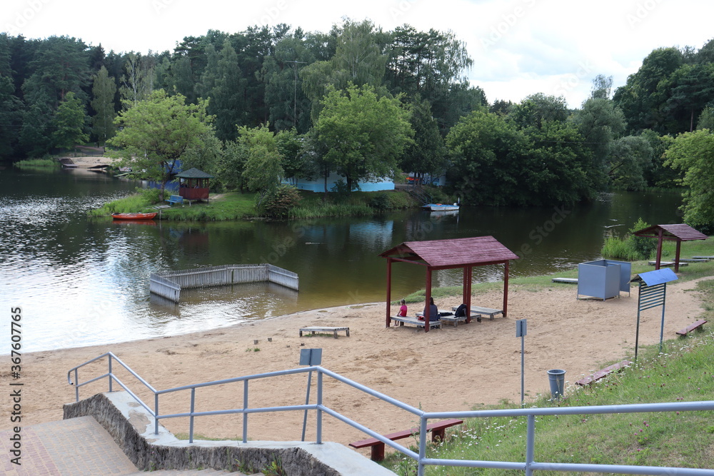 belarusian sanatorium territory with forest and lake belarusian sanatorium territory with forest and lake