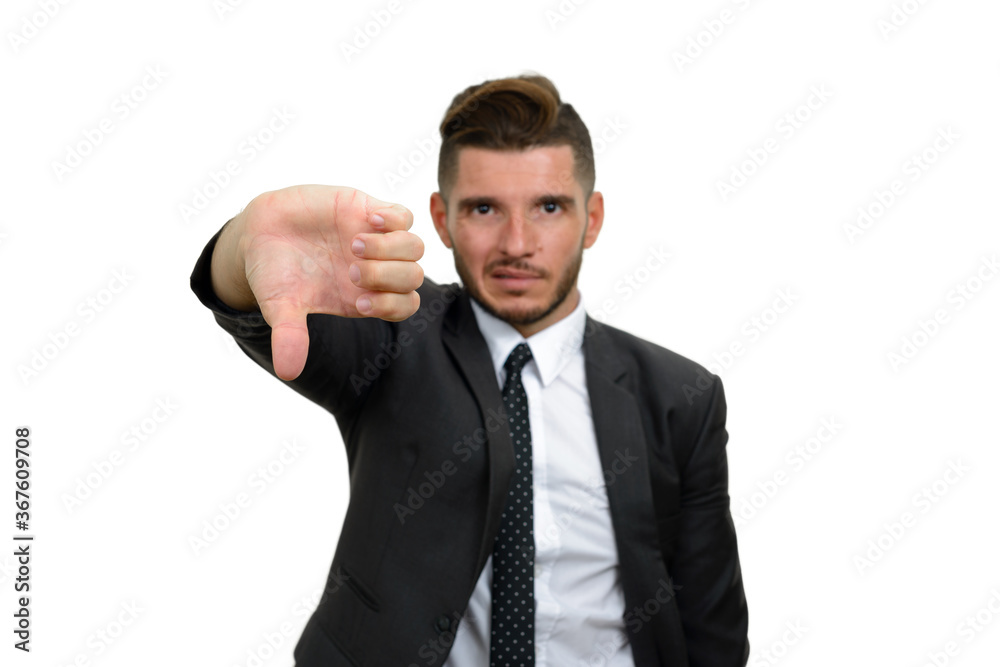 Portrait of handsome bearded Hispanic businessman in suit Portrait of handsome bearded Hispanic businessman in suit