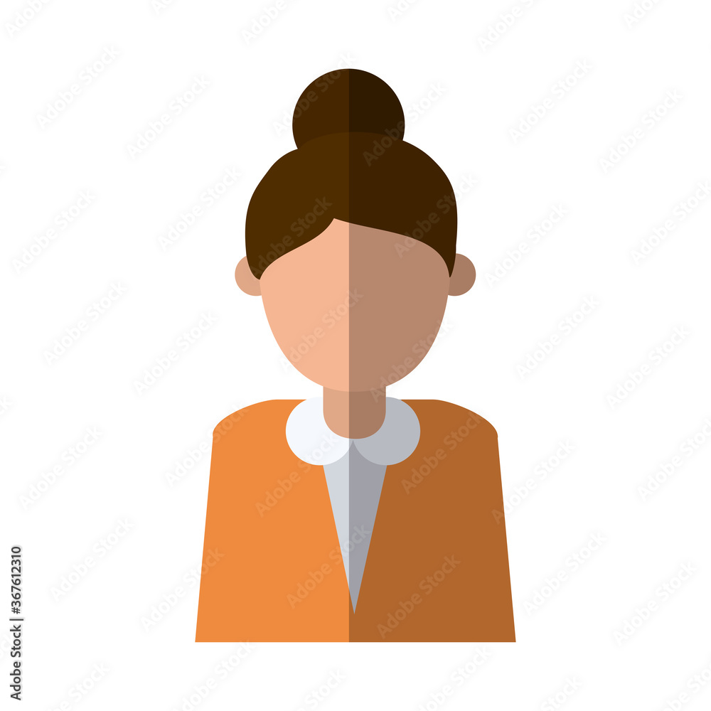 character woman faceless portrait flat icon with shadow character woman faceless portrait flat icon with shadow