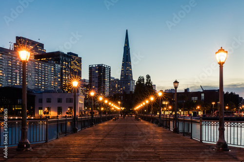 San Francisco skyline from pier