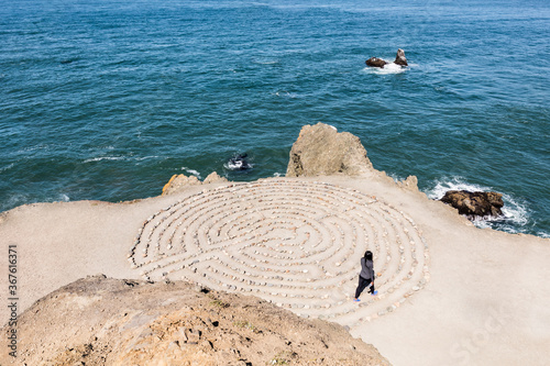 Hike to labyrinth in San Francisco.