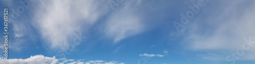 Beautiful panoramic view of blue sky with patch of white clouds, Fagan park, Galston, Sydney, New South Wales, Australia 