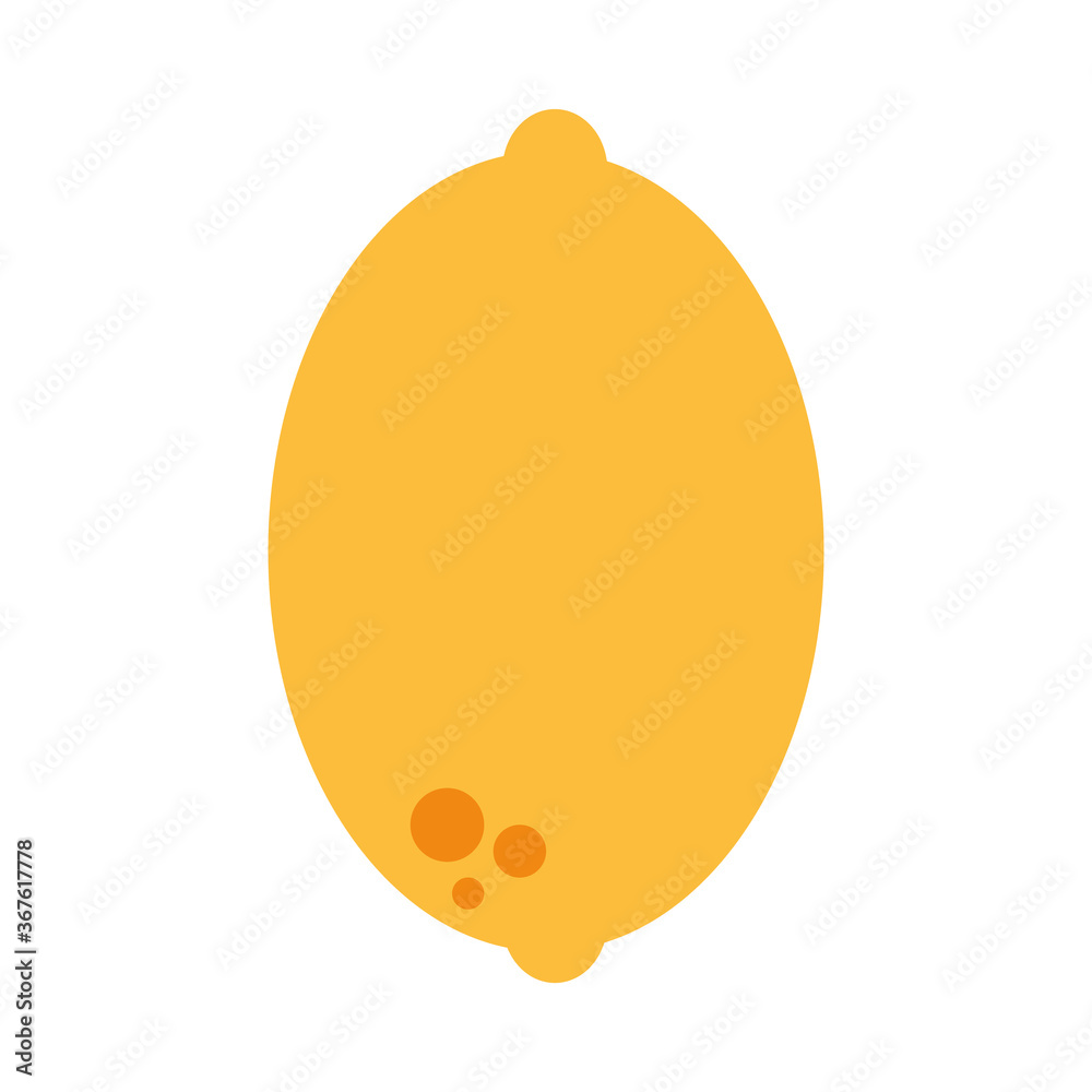 lemon fruit icon, flat style
