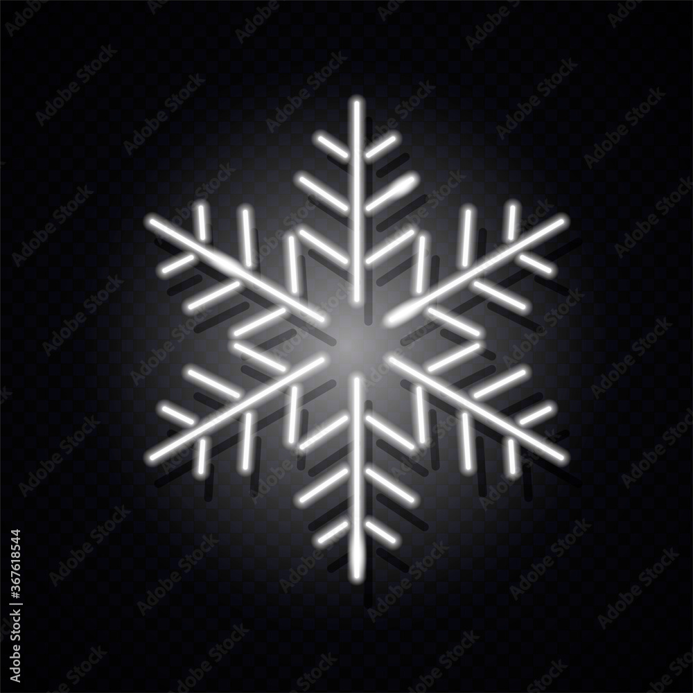 Neon snowflake icon isolated on dark background. X-mas, winter, New Year concept. Vector 10 EPS illustration. Neon snowflake icon isolated on dark background. X-mas, winter, New Year concept. Vector 10 EPS illustration.