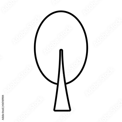 oval shaped tree line style icon vector design