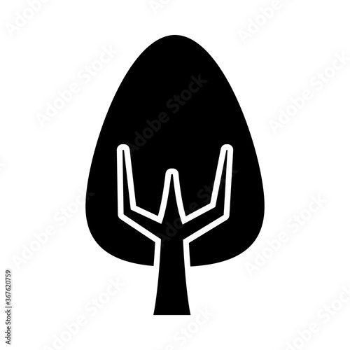 cone shaped tree silhouette style icon vector design