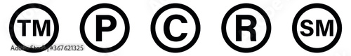 Copyright And Registered Trademark Icon, service mark photo