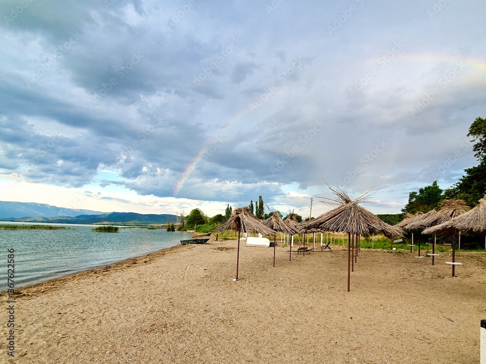 Fototapeta premium beach with umbrellas