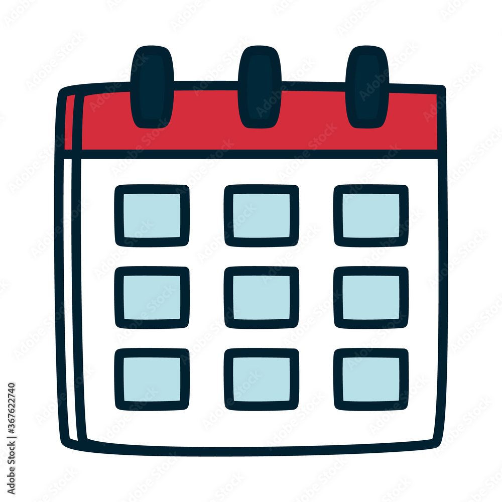 calendar planner icon, fill and line style