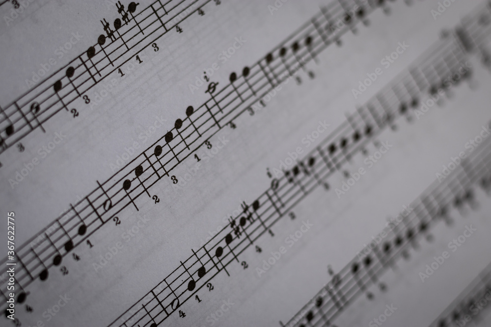close up of sheet music digitally printed on paper close up of sheet music digitally printed on paper