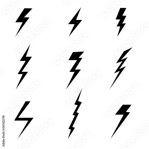 Thunder and lightning icon isolated on white. Vector illustration.