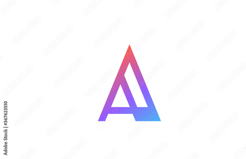A colored alphabet letter logo icon. Pink blue simple line and design for business and company identity A colored alphabet letter logo icon. Pink blue simple line and design for business and company identity