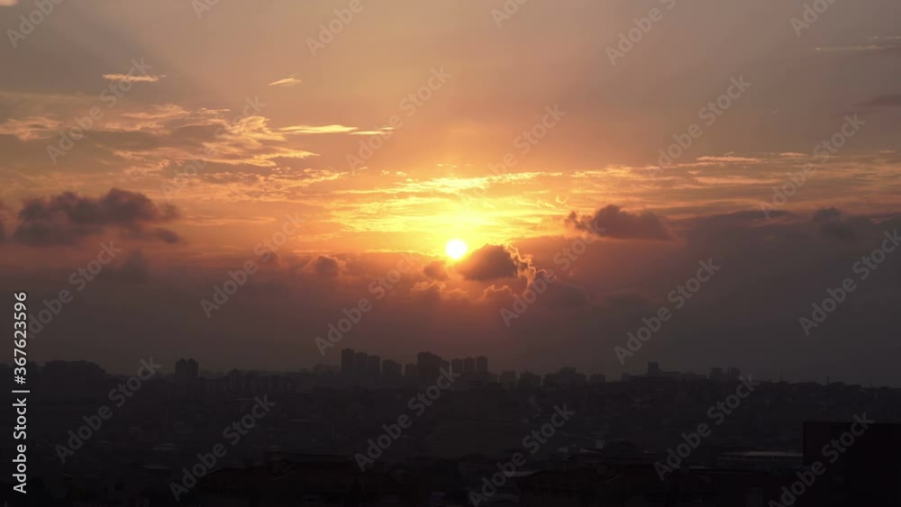 Beautiful colorful viev of sunset, time lapse Beautiful colorful viev of sunset, time lapse