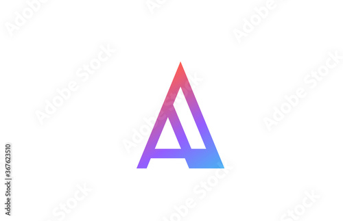 Free Download A colored alphabet letter logo icon. Pink blue simple line and design for business and company identity - GFXLoad