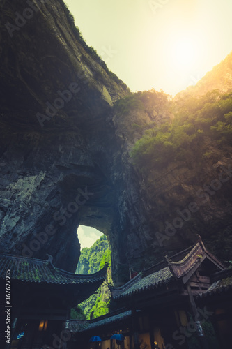 Chinese pagodas in Wulong National Park photo