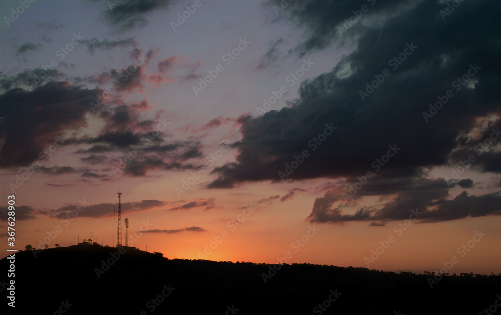 sunset in the mountains