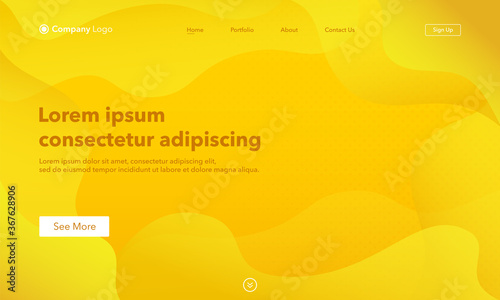 Abstract background website Landing Page. Yellow. Template for websites, or apps. Modern design. Abstract vector style.