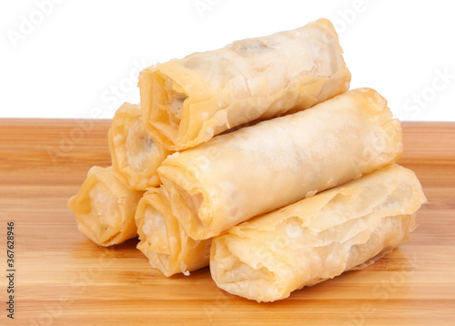 Deep fried snack sigara rolled isolated on the white