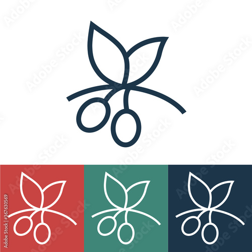 Linear vector icon with cherry